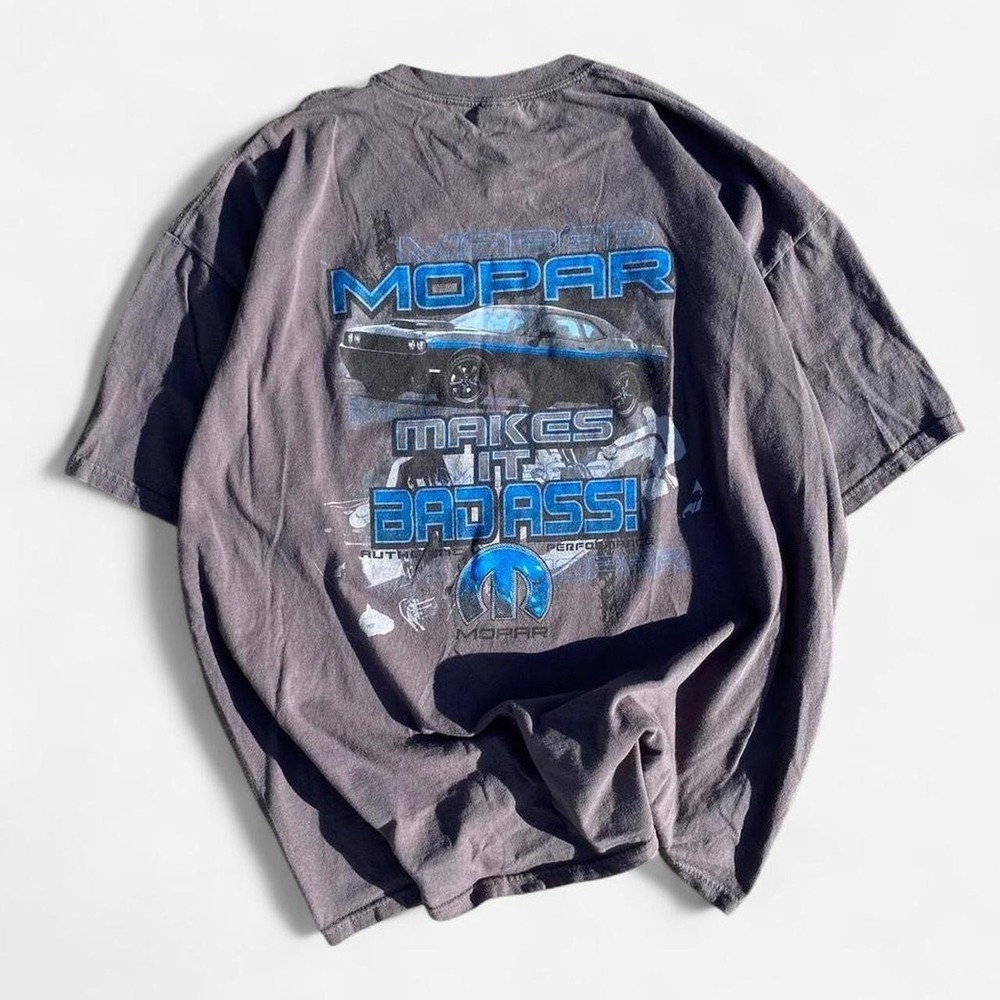 vintage y2k Mopar racing car double-sid graphic tee skater oversized 100% cotton